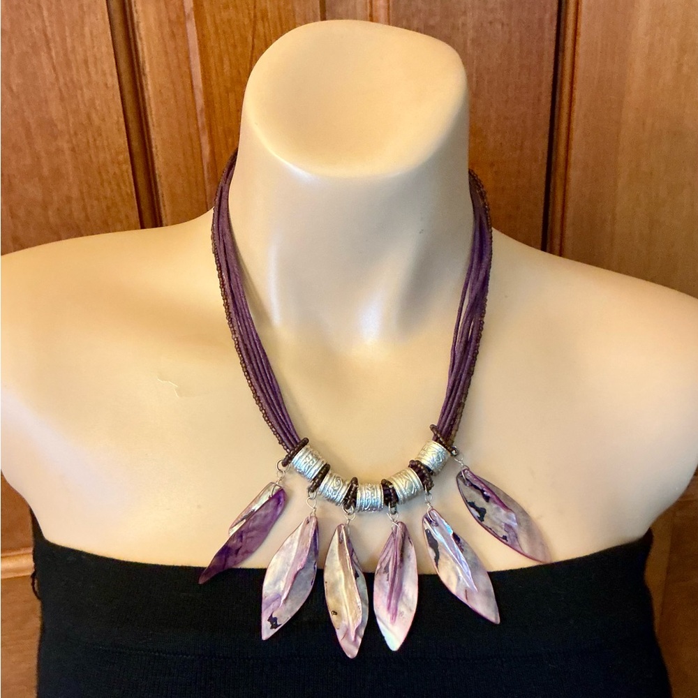 Elegant Purple and Silver Women's Necklace